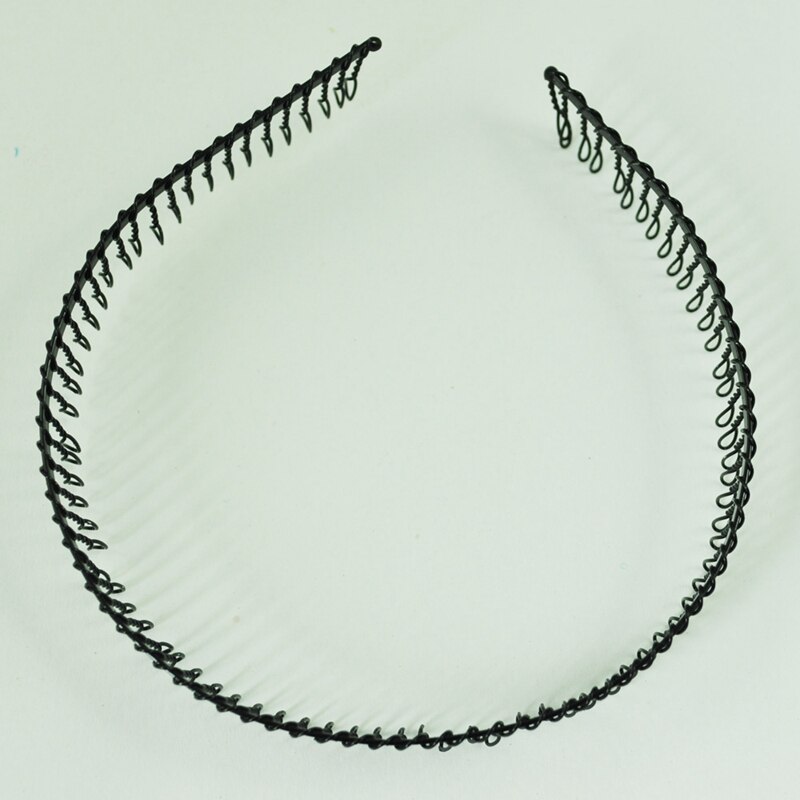SODIAL(R) denti in metallo pettine fascia per capelli cerchietto per capelli nero per donna