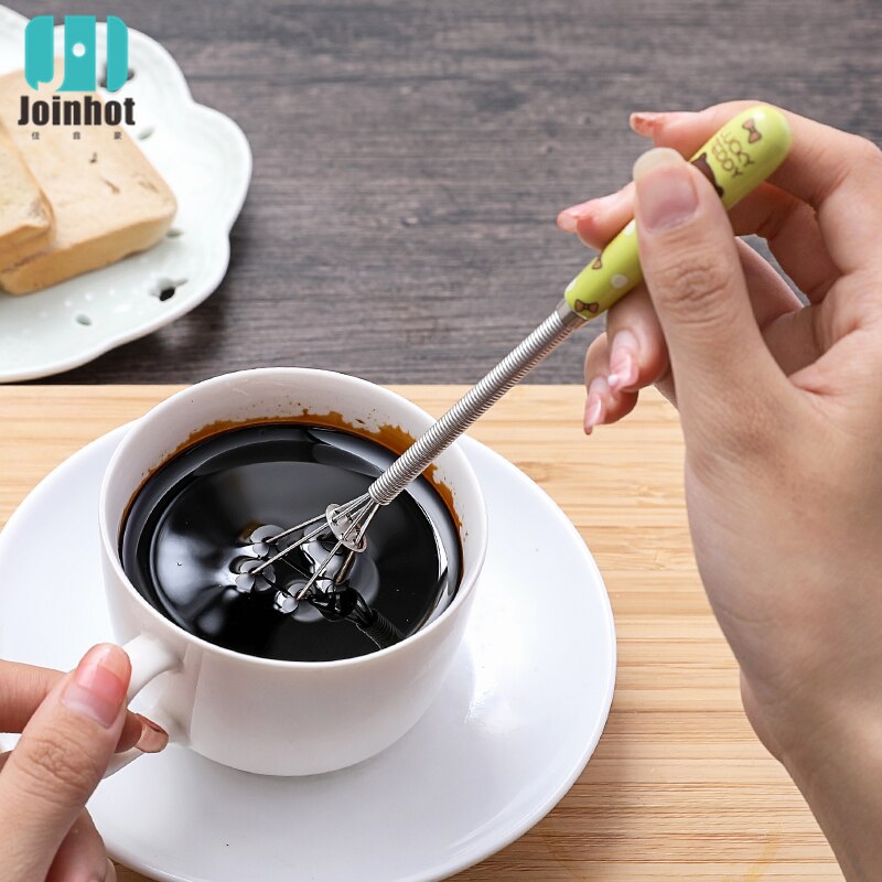 1 PC lovely mini Egg beater stainless steel manual egg beater coffee stirrer butter stirrer kitchen accessories cooking tools