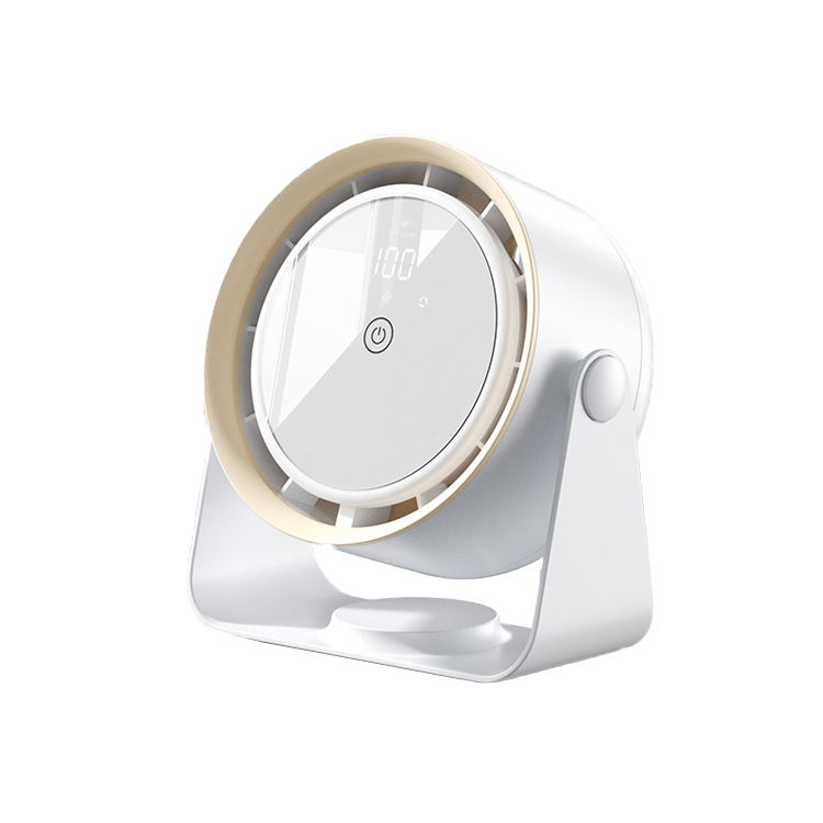 Multi-speed Adjustable Desktop Fan Dormitory Kitchen Wall Mounted Fan usb Rechargeable Air Circulation Bladeless Fan: Chocolate