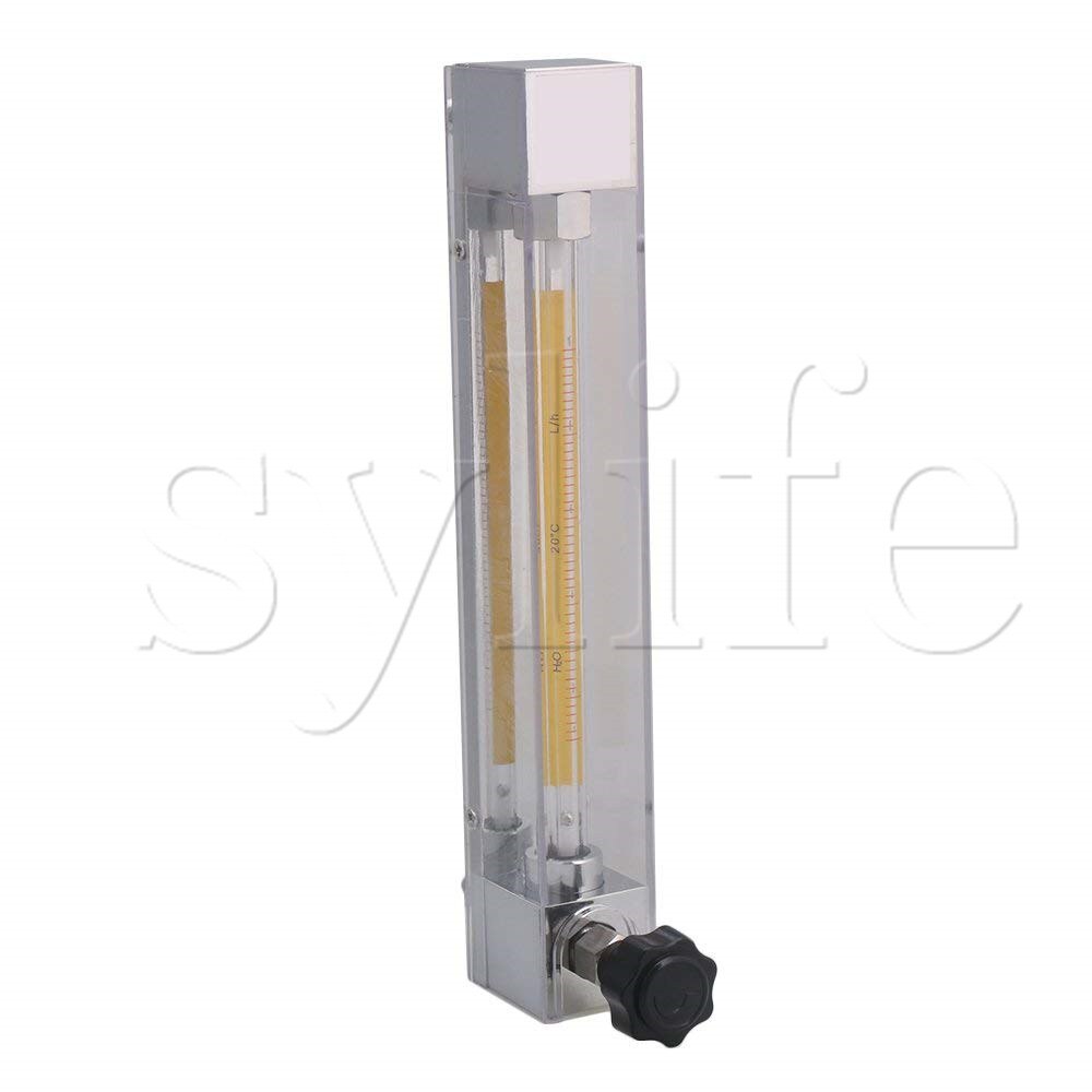 LZB-4 1-10L/h Water Liquid Oil Flow Meter Flowmeter with Control Valve Metal Input Outlet Connector