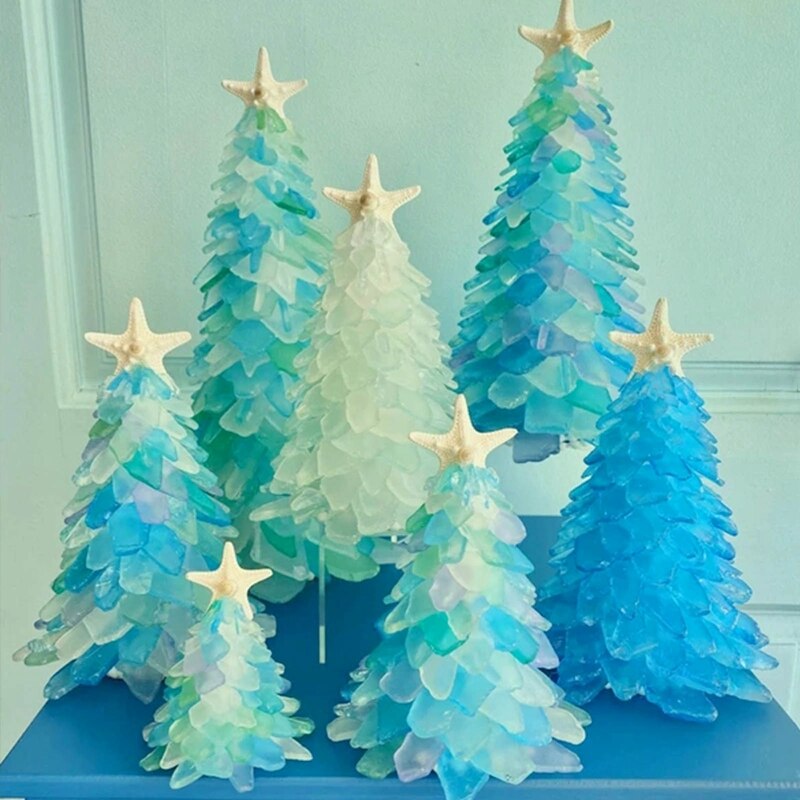 Mini Christmas Tree DIY 20cm Desktop Blue Christmas Tree For Home Santa Clause Merry Christmas Party Decorations