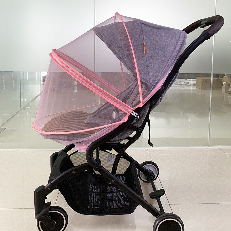 Accessoires de Protection contre les insectes volants, berceau pour enfants, Buggy en maille, couverture complète, filet anti-moustiques sûr, poussette pour bébé: Rose