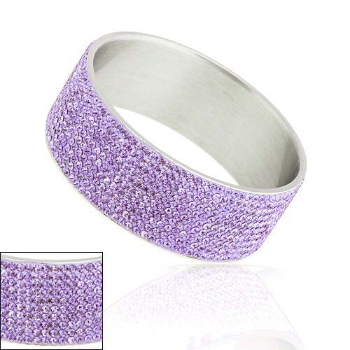 , joyería de , brazaletes de acero inoxidable, 10 filas, pulseras de cristal, colores mezclados