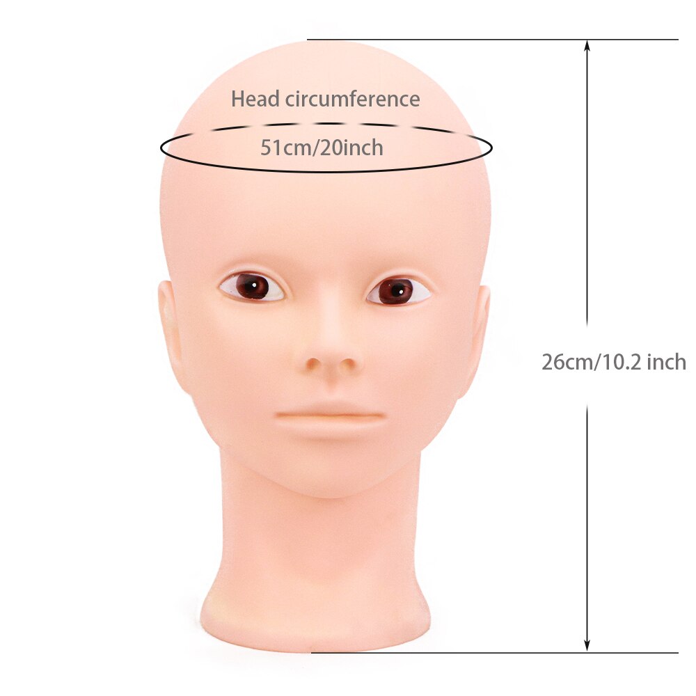 Black Afro Cosmetology Mannequin Head Bald Manikin head for Wigs Making Wig Display Hat Display Glasses Display with Free Clamp