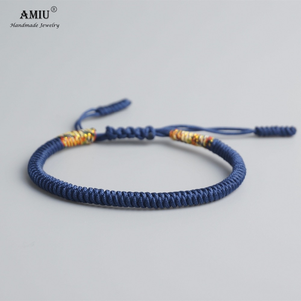 AMIU Tibetan Buddhist Lucky Charm Tibetan Bracelets & Bangles For Women Men Handmade Knots Deongare Rope Christmas Bracelet