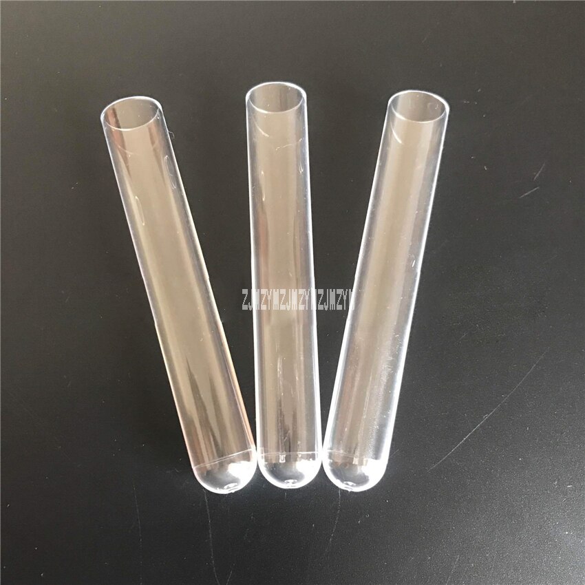 12x100/15x100 Disposable Test Tube Round Bottom Plastic Test Tube Transparent Test Tube With Cap Office Lab Experiment Supplies