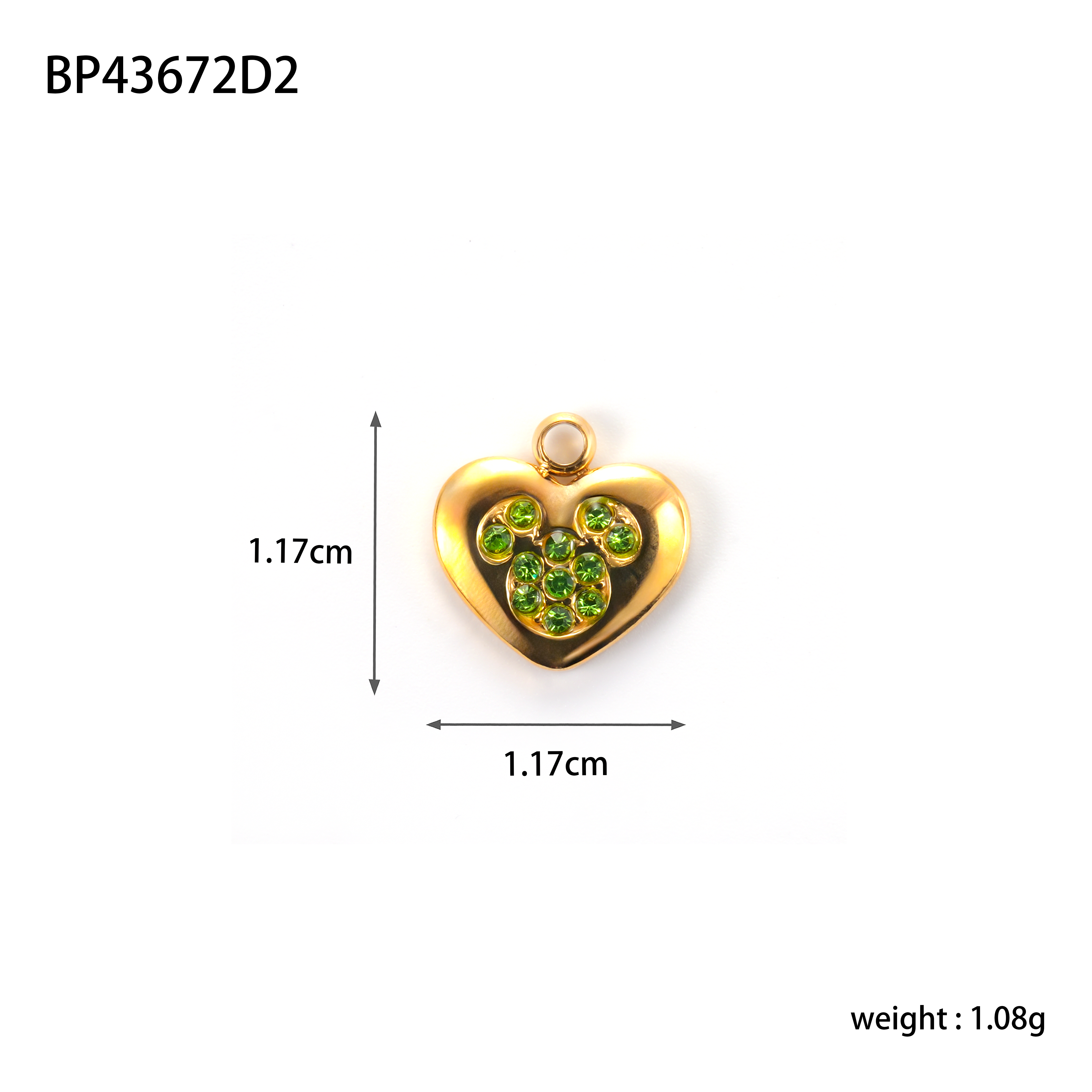 CARLIDANA-Breloques en acier inoxydable plaqué or, pendentif coeur rouge, goutte d'huile, déclaration de connaissance chaude, bijoux à bricoler soi-même pour la Saint-Valentin: Couleur jaune clair
