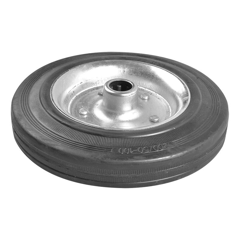 Roulette roue jockey jante métal avec pneu caoutchouc 200x50mm