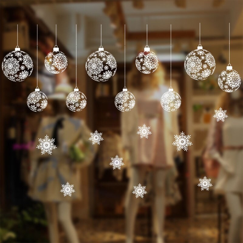 Jul statisk vindu klistremerke juledekorasjon år tapet glass vindu dekorasjon spot large