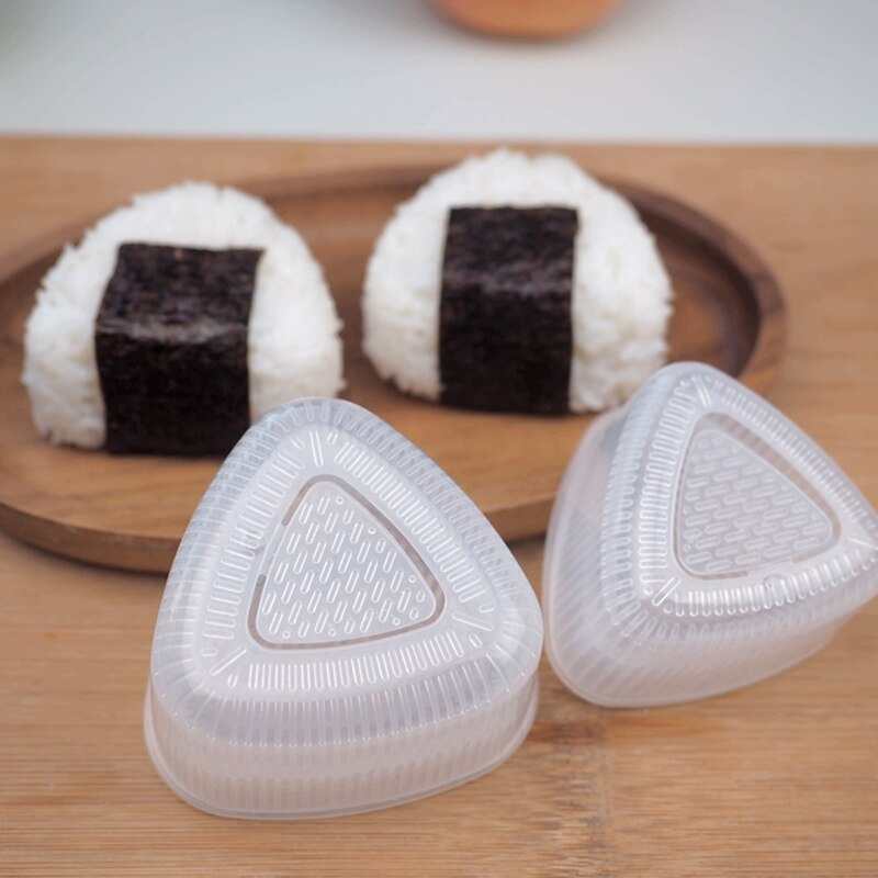 2 Paar Transparante Praktische Keuken Bento Decorating Sushi Onigiri Mold Eten Pers Driehoekige Vorm Rijst Bal Maker Accessoires