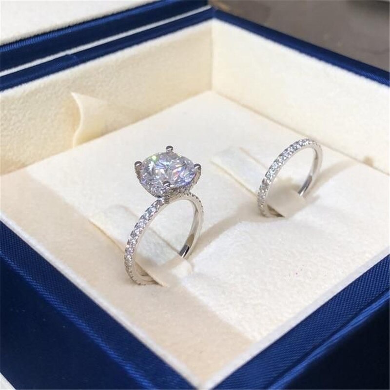 Vagzeb luksus zirkon forlovelsesring kvindelig firkant geometri aaa zirkon østrig krystal romantiske vielsesringe til kvinder: 9