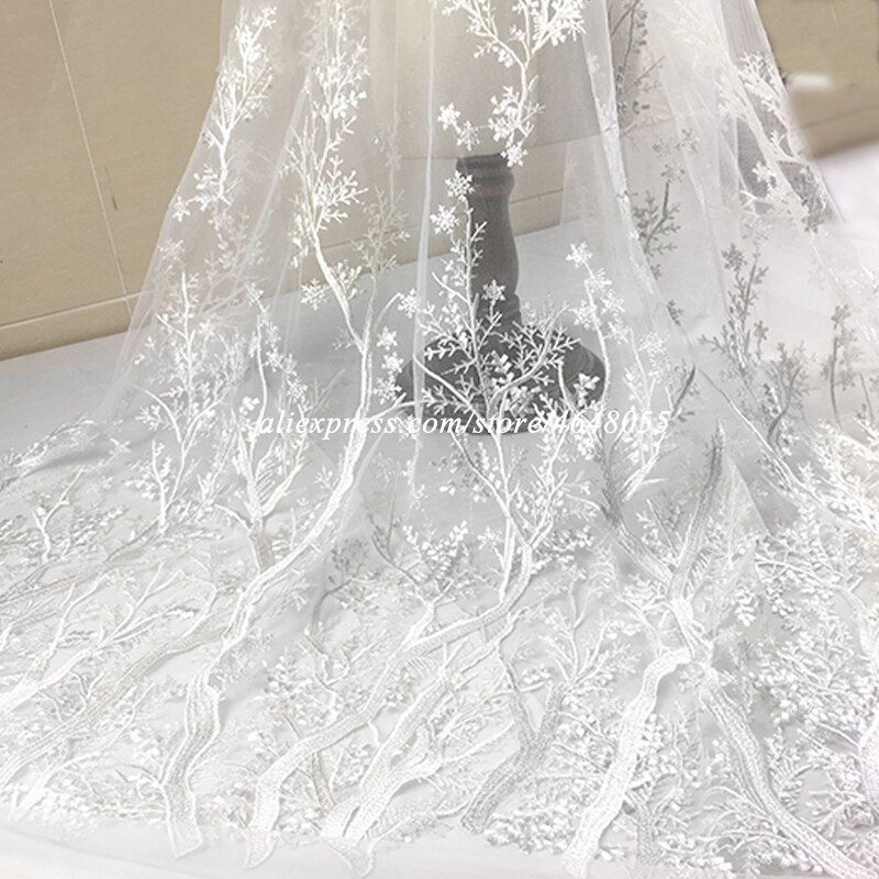 Paljetter broderi franska nät spets tyg 3d blomma tyll spets afrikanska spets tyg för bröllop nigerianska festklänning