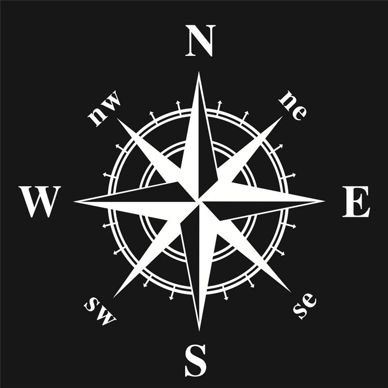 50cm*50cm Car Compass Totem Sticker Art Vinyl Compass Car Stickers and Decals Hood Sticker Cover Body Applique