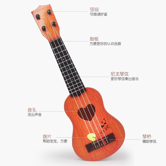 【Can Spelen Gitaar 】【 Pull String Stuk 】 Simulatie Kinderen Gitaar Kinderen Ukulele Kinderen Ji27.35