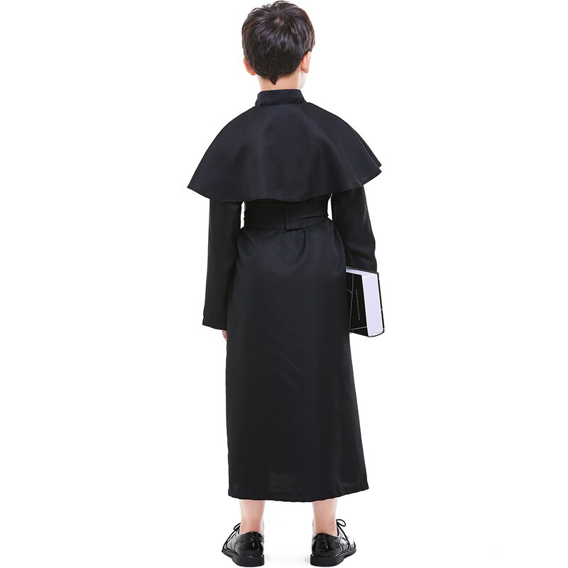 Kid Halloween Boys Missionary Priest Father Girls Nun Virgin Mary Outfit Church Role Costume