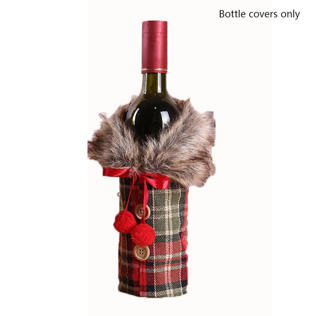 Di natale Rivestimenti Per Le Bottiglie Di Vino Rosso Vino Set Pannello Esterno Del Vestito Di Natale Bottiglia di Vino Creativo Decorazione Sacchetto del Vino Rosso: A