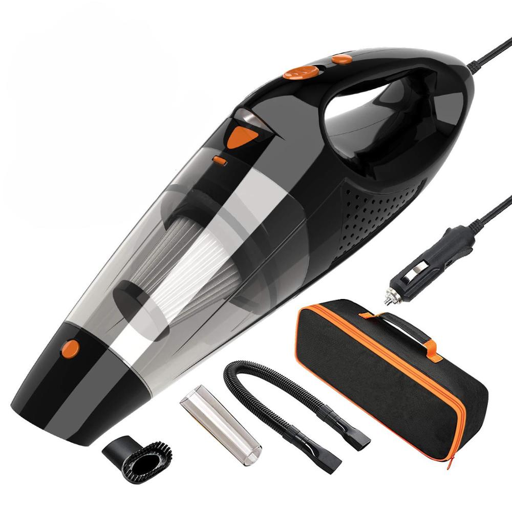 Sterke Power Auto Stofzuiger DC 12 Volt Nat/Droog Auto Stofzuiger Met opbergtas en Led licht: orange