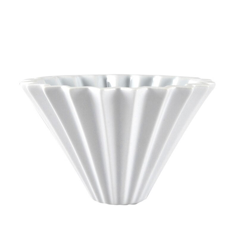 Espresso kaffe filter  v60 tragte dryp hånd kop filtre kaffe tilbehør tragt blomster keramisk kaffe kop origami filter kopper: Hvid