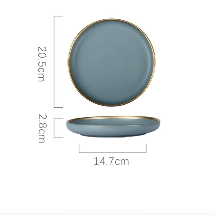 Dinner Plate Set Ceramic Kitchen Plate Tableware Set Food Dishes Rice Salad Noodles Bowl Soup Kitchen Spoon Cook Tool: 005