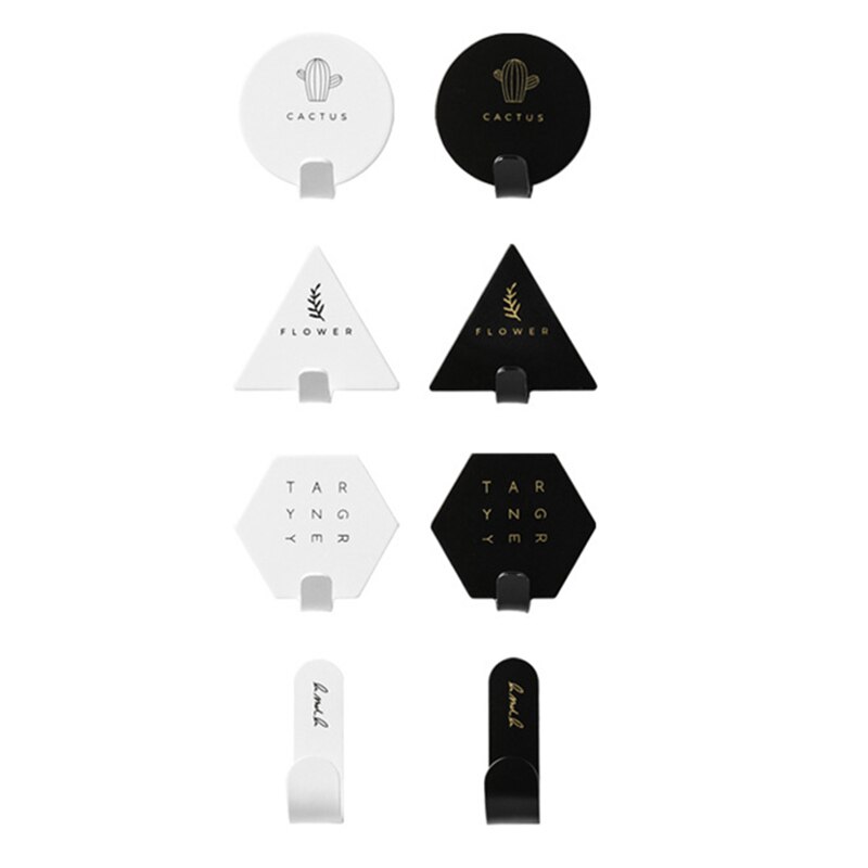 Ganchos de hierro forjado con forma geométrica de 4 Uds., ganchos de almacenamiento decorativos, accesorios de decoración del hogar, organizador de llaves de pared