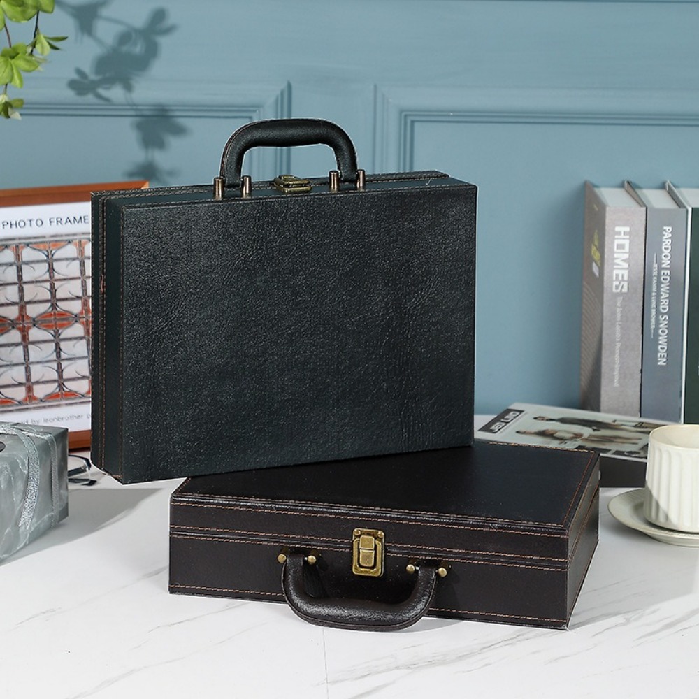 Leisure PU Leather Room Box Handheld Multifunctional Document Storage Box Business Key Toolbox Women Men