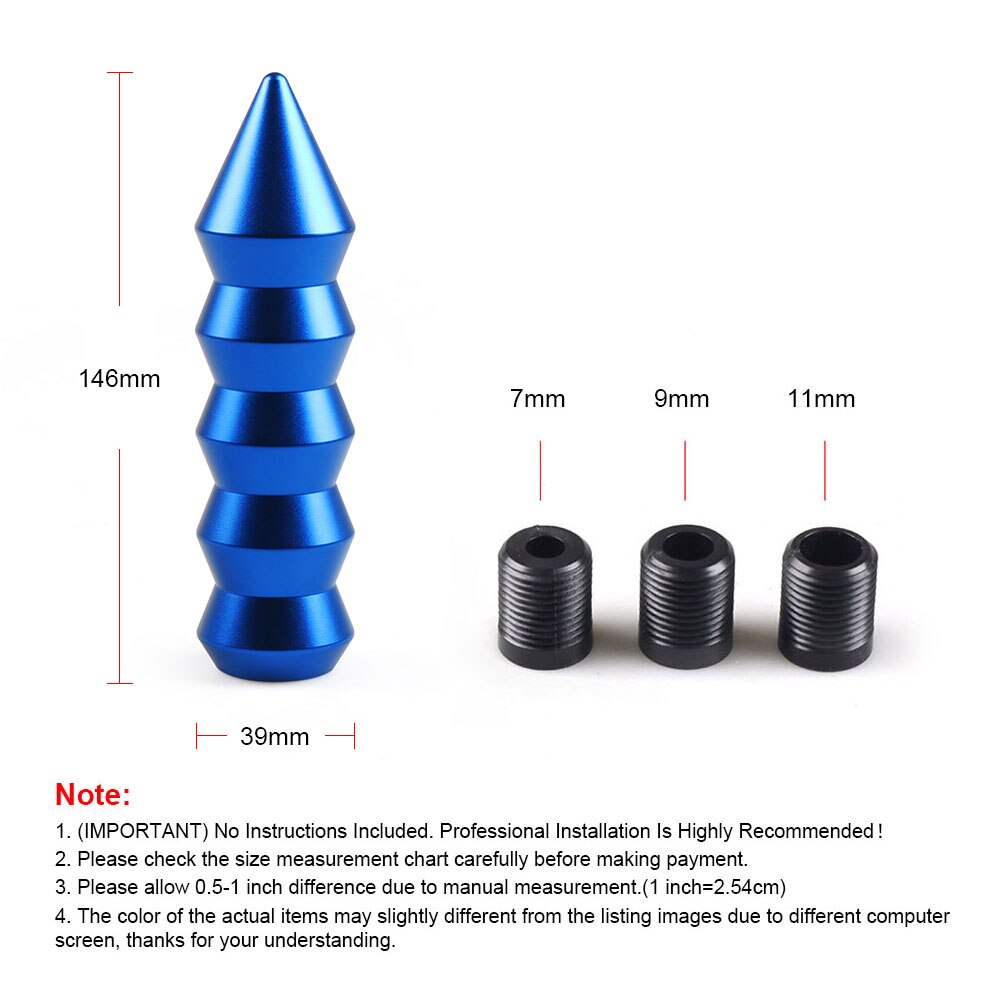 Universal Aluminum 146MM Gear Shift Knob Pointed End Cone Manual Transmission Shifter Lever Knob Gear Bamboo Style