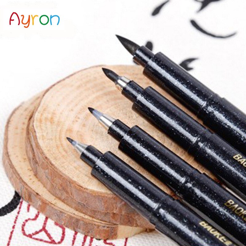 Pluma de caligrafía para escribir a mano, rotuladores de tinta negra, pincel, rotuladores para escribir, Marke de arte