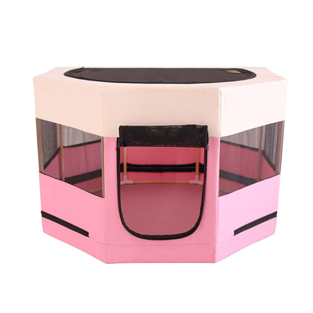 Portable Outdoor Kennels Fences Pet Tent Houses For Large Small Dogs Foldable Indoor Playpen Puppy Cats Pet Cage Room: Pink