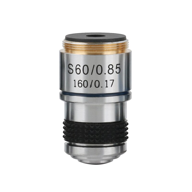 185 Series Black Biological Microscope Achromatic Objective Lens 4X 10X 20X 40X 60X 100X RMS 20.2mm Objective Parts
