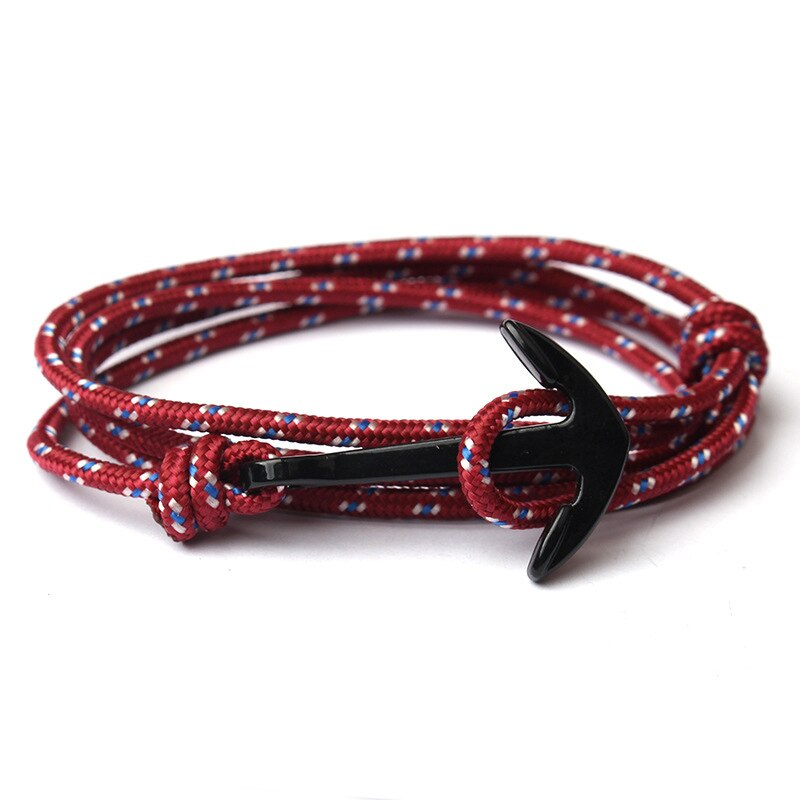 Niuyitid mænd armbånd hånd tilbehør sort anker armbånd dreng charme homme smykker justerbar: A3