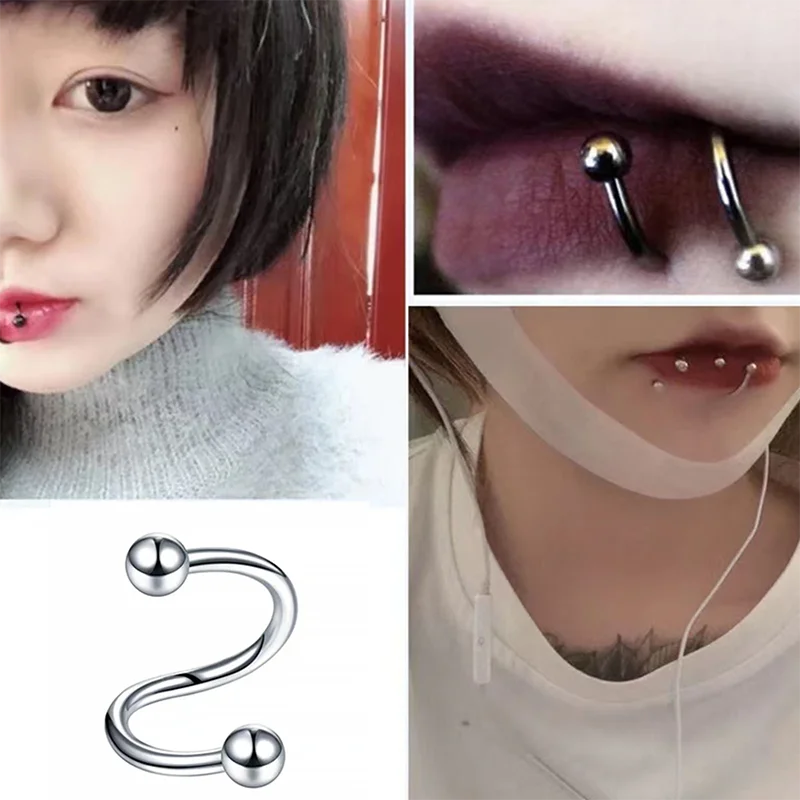Rustfritt stål nesering piercing hestesko spike septum piercing leppe tragus helix piercing kroppspiercing ring hip hop "s"