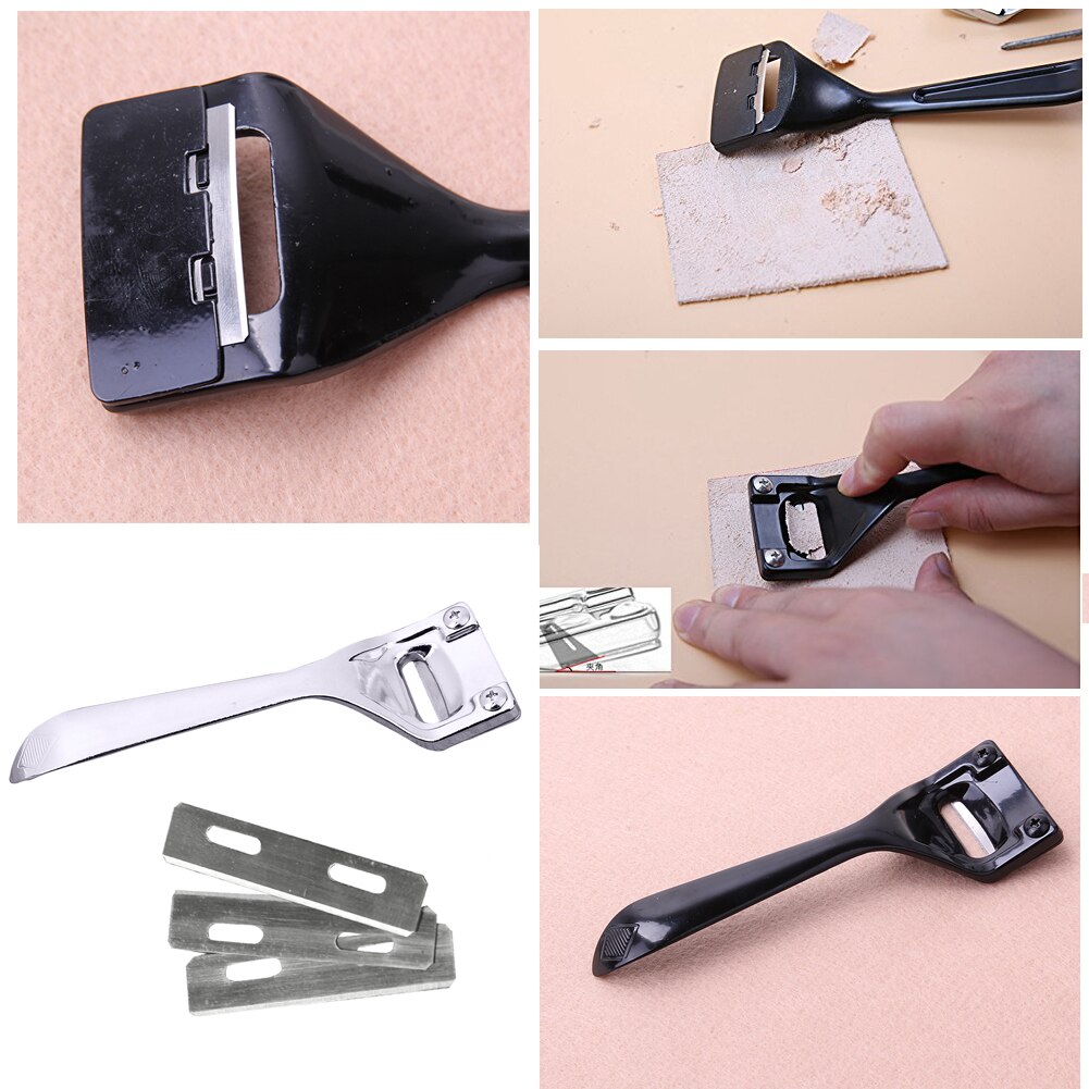 Læder super craft edge skiving skiver metal med 3 blade folder sømme skræller tyndere skovl gør det selv læder kniv værktøj