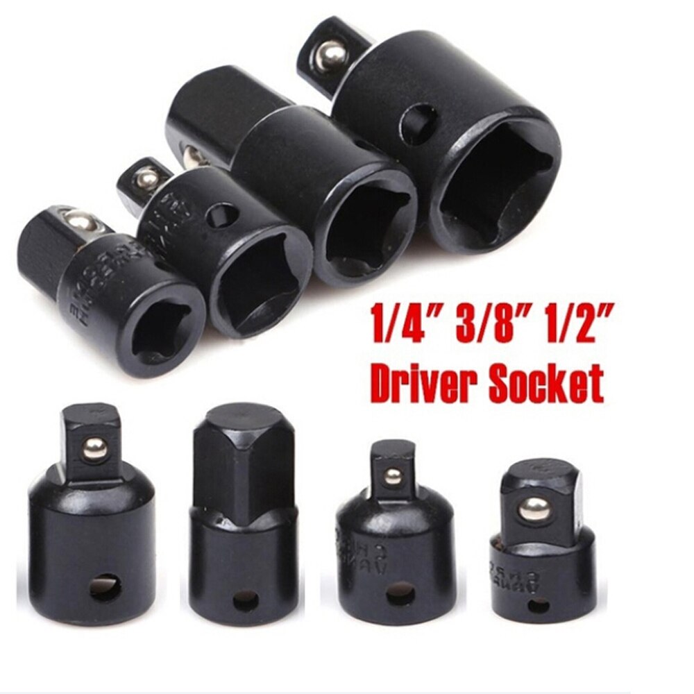 Adaptador de enchufe de unidad, reductor de impacto de aire, artesanal, adaptador de llave de tubo, conjunto de herramientas de mano, 1/4, 3/8, 1/2, 4 Uds.
