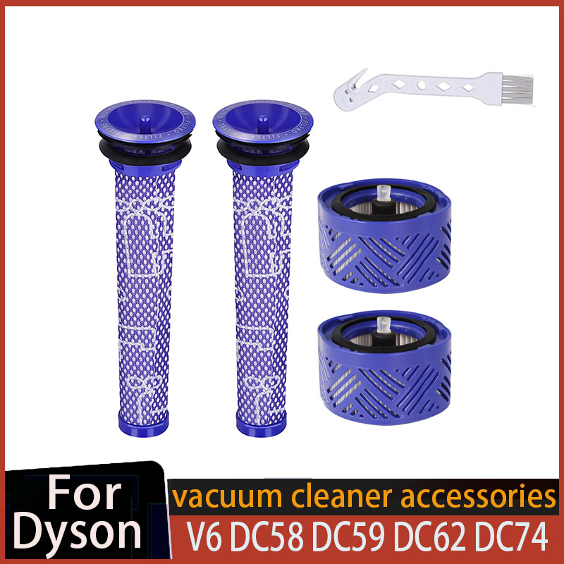Filtres Hepa pour aspirateur sans fil Dyson V6 DC58 DC59 DC62 DC61 DC74, pièces de rechange pour aspirateur Animal absolu: Gris clair