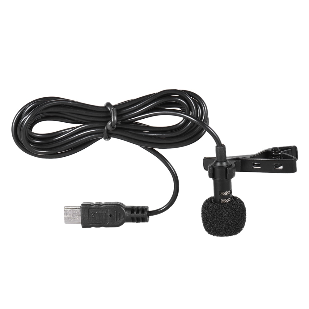 Andoer 150 cm Professionele Microfoon Mini USB Omni-Directionele Stereo Mic Microfoon met Kraag Clip voor Gopro Hero 3 3 + 4