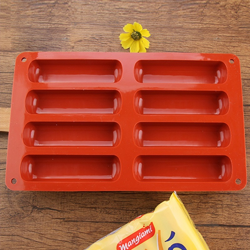 Twinkie-Silikonform mit 8 Mulden, Kuchenform, Eclair Puff-Backform, antihaftbeschichtet, Müsli, Energieriegel, Schokolade, Trüffel, Butterform