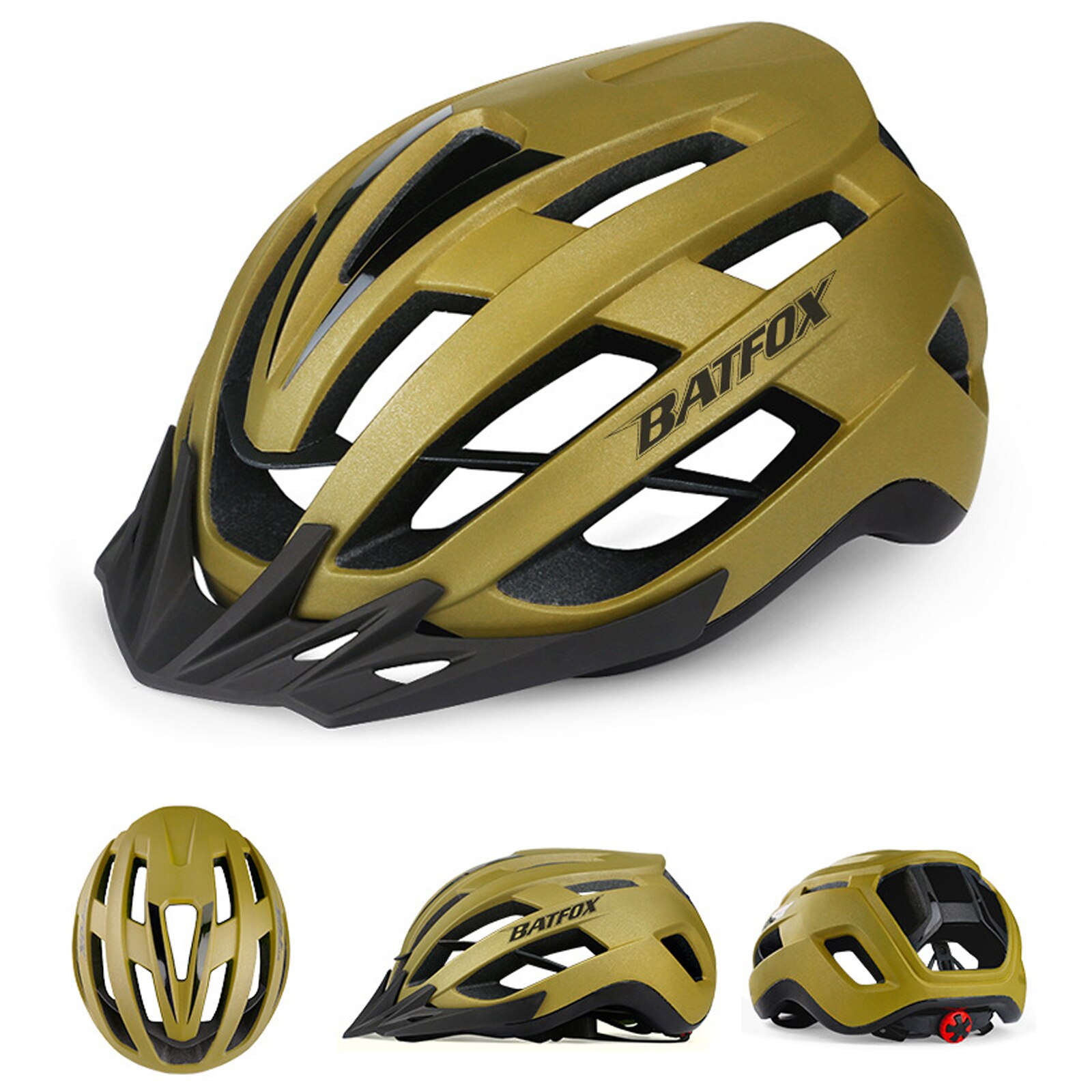 Fietshelm Lichtgewicht Verstelbare Helm Mountain Racefiets Helm Met Afneembare Zonneklep Quick-Release Unisex: Coffee