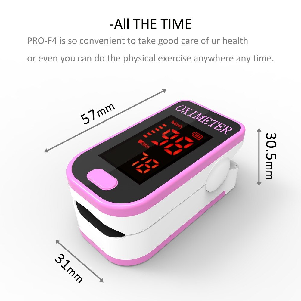 Oxymètre de pouls de doigt de ménage de PRO-F4, battement de coeur à la couleur de SPO2-multiple d'oxygène de sang de fréquence cardiaque de moniteur de Saturation de 1 Min