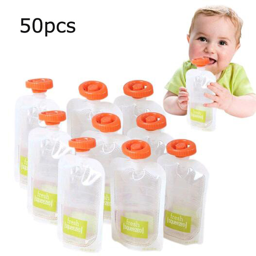 OEM Squeeze Fruit Juice Station and Pouches Feeding Kit Baby Food Storage Containers FAD Free Newborn Food Maker Set: 6