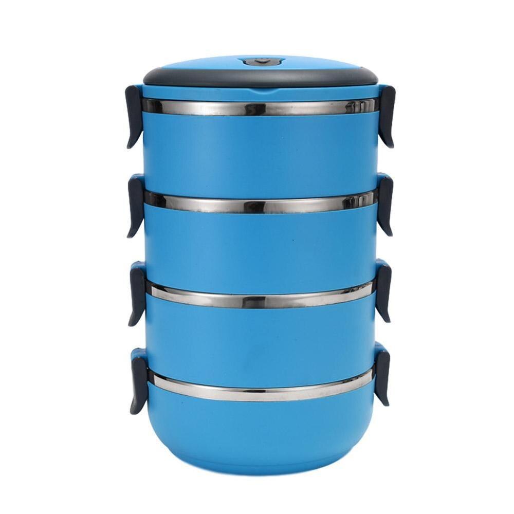 Insulated Lunch Box Steel Double Layer Picnic Case School Almuerzo Bento Box De Kids Office Caja Food Adults Cont U4K2: J