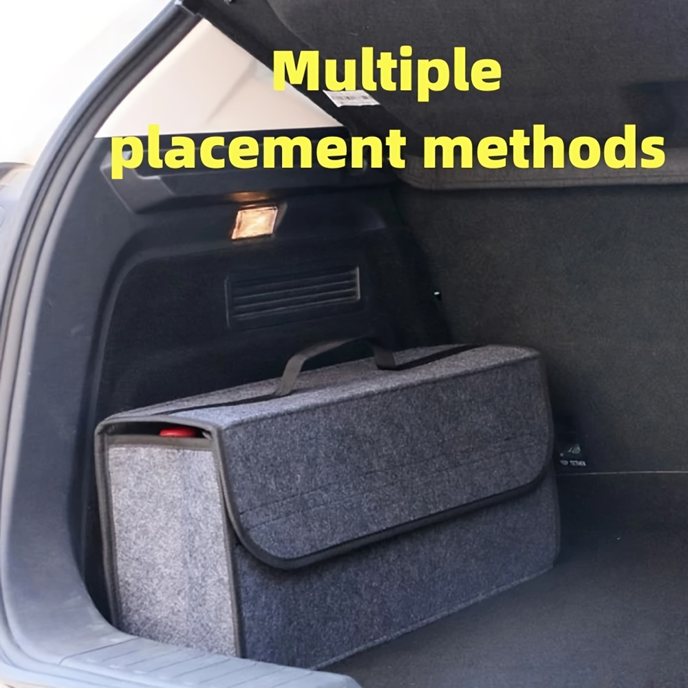 Car Trunk Organizer Car Organizer Bag Soft Felt Storage Box Car Storage Bag Large Anti Slip Compartment Boot Storage Accessories