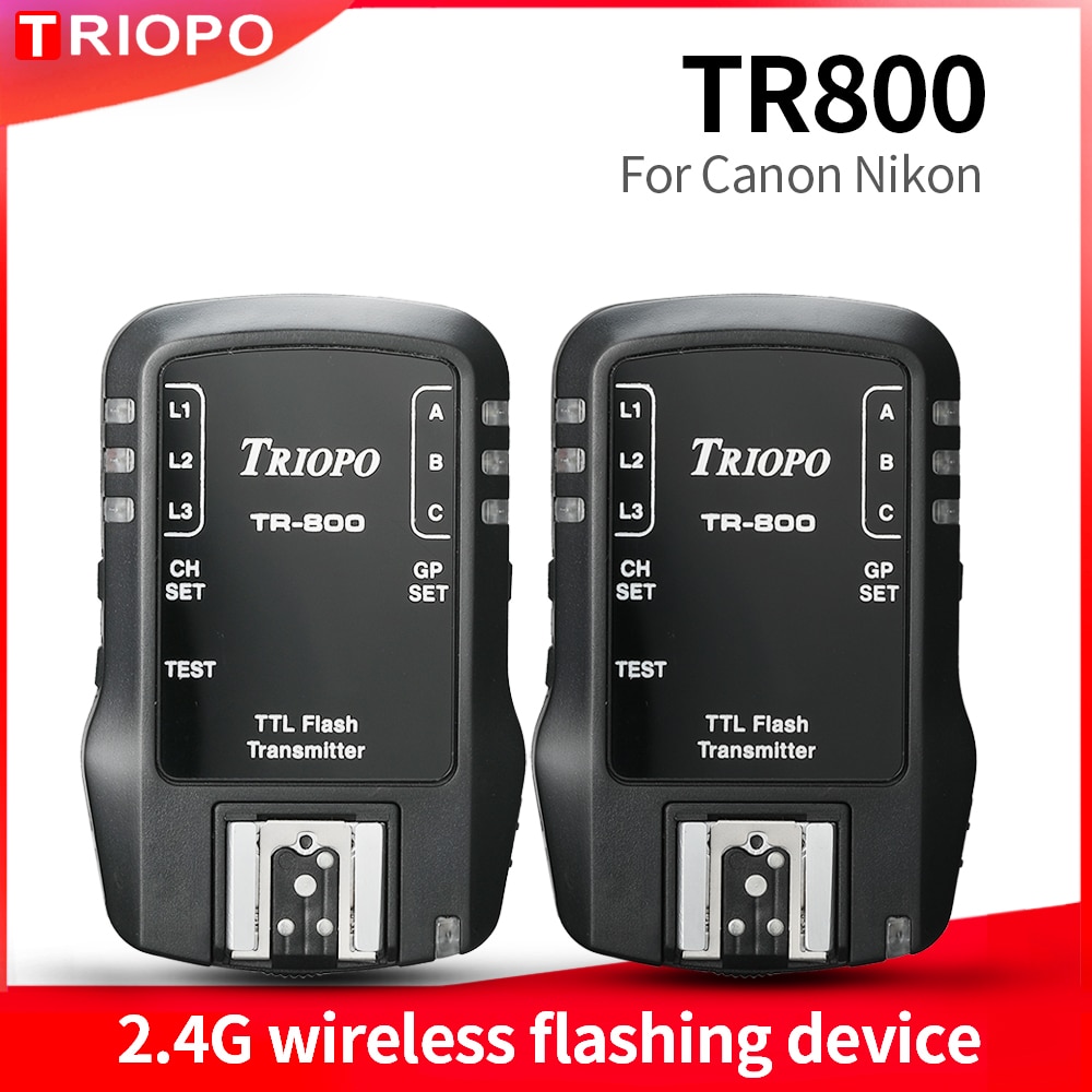 Triopo TR800 TR-800 Ontvanger En Zender 2.4G Draadloze Knipperende Apparaat Voor Canon Nikon Camera Pak Voor TR-988 TR-950 TR-586