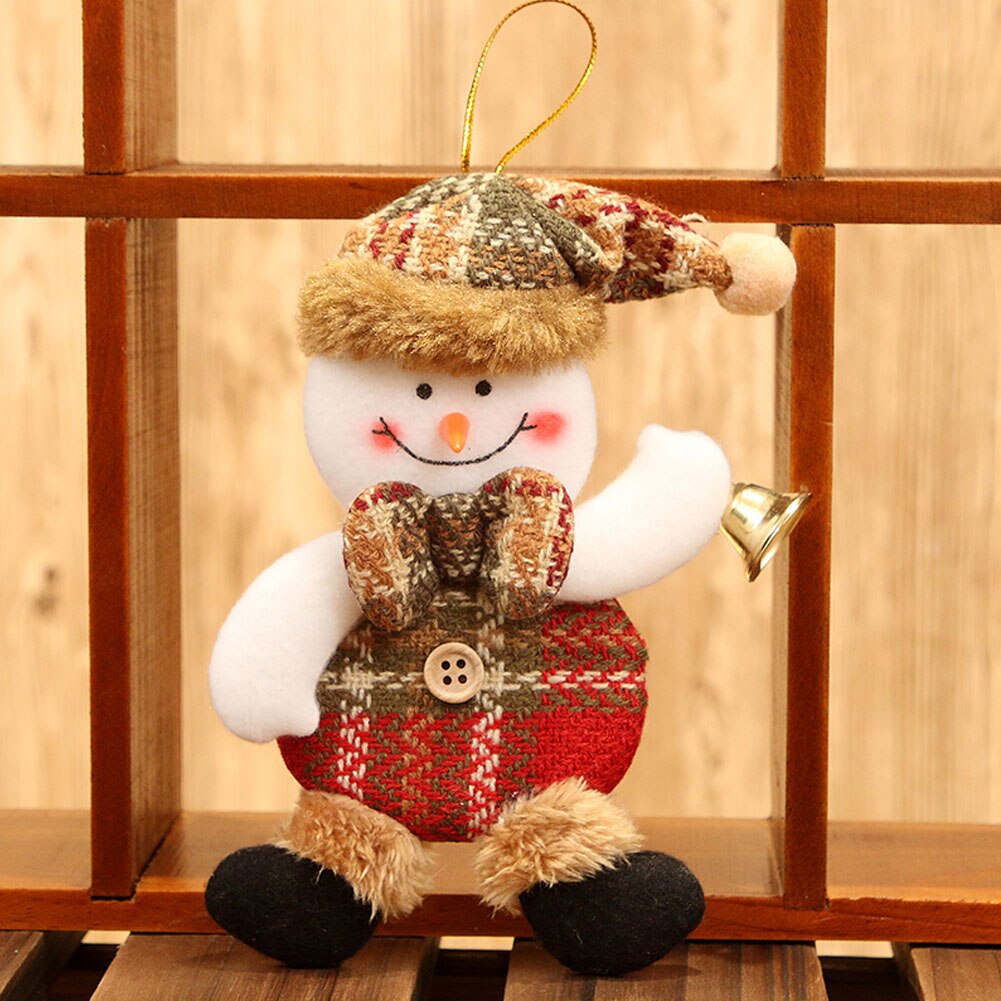 Juletræspynt til hjemmet julemand snemand elg legetøj hængende vedhæng glædelig julepynt til børn: Lysegul