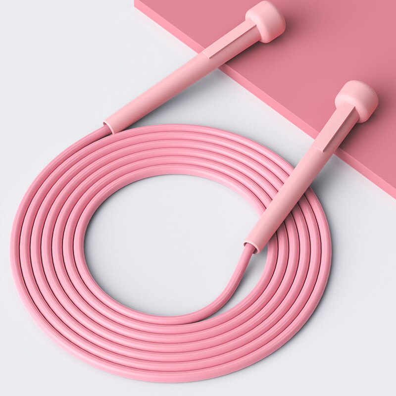 255cm kids girl pvc jump skip rope skipping basic colorful fitness game play exercise tool: pink