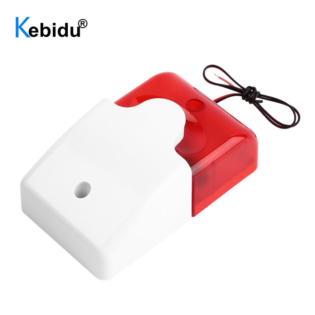 12V DC Klang Alarm Strobe Blinkende rot Licht Klang Sirene 115dB Anti-diebstahl Alarm 103