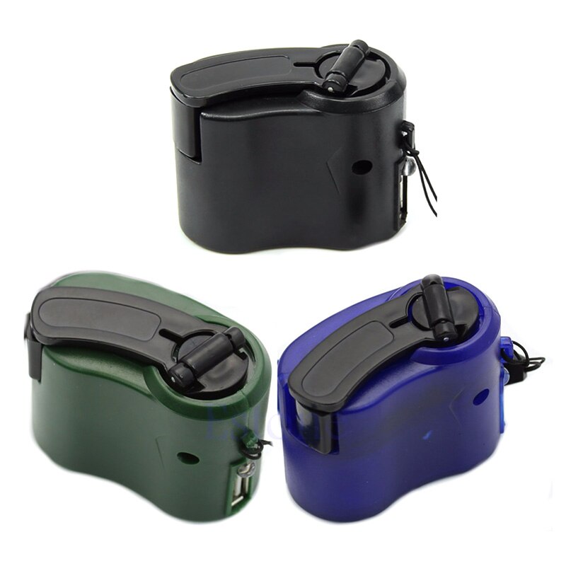 IN Stock! 1Pc Mobile Phone Emergency Charger Portable Mini Size Hand Power Hand Crank USB Cell Phone Charger
