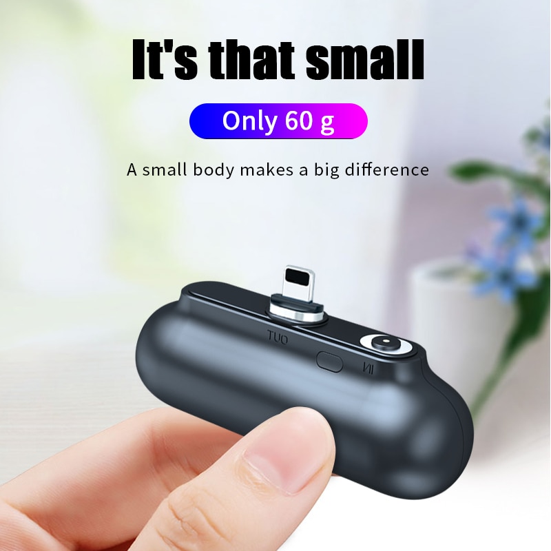 Przenośny 2600mAh mini magnetyczny Bank mocy dla iPhone mikro USB typ C telefon komórkowy zewnętrzna ładowarka Powerbank z kablem