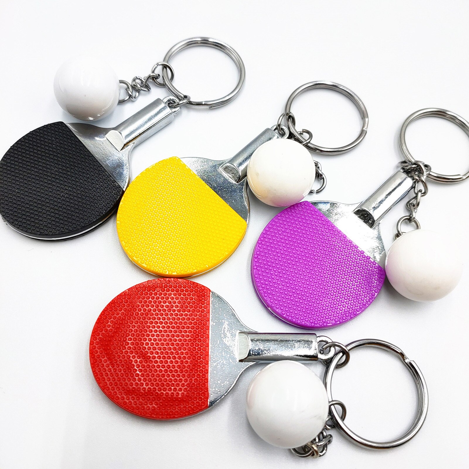 2 Stuks Sport Ping Pong Tafeltennis Bal Badminton Bowling Bal Sleutelhanger Sleutelhanger Sleutelhanger Sleutelhanger Souvenir