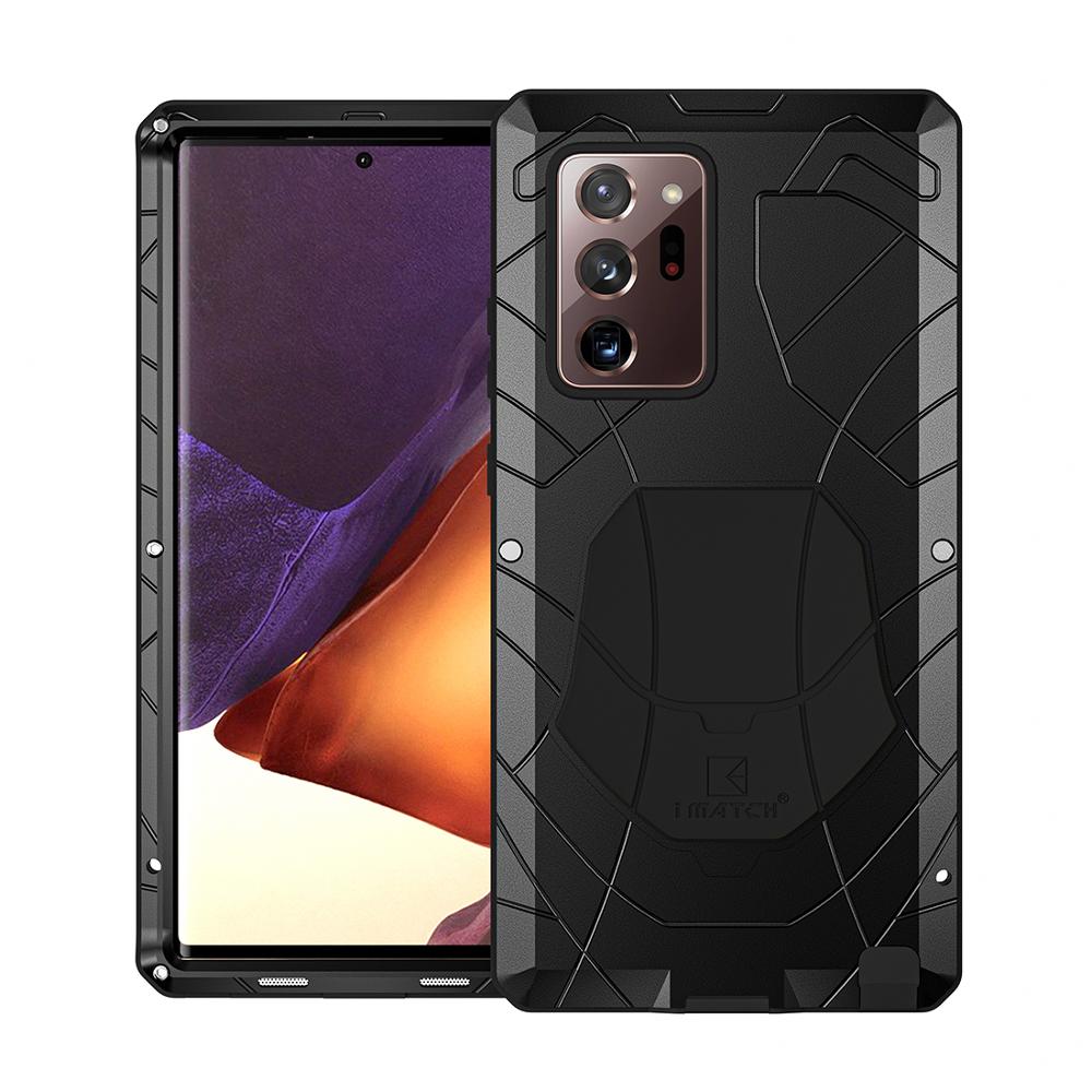 Imatch Metal Case Shockproof For Samsung Note20 Note 20 Ultra 6.9"luxury Doom Armor Full-body Rugged Holster Cover With Glass