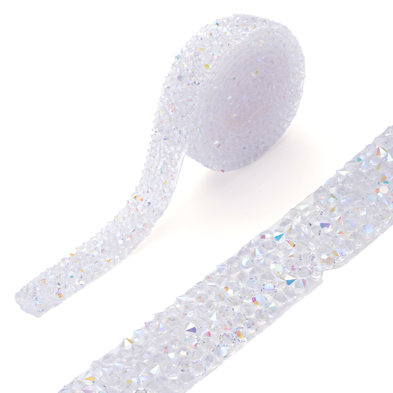 Garniture en strass de 1 mètre, 15mm/20mm, correction à /colle sur résine, ruban à paillettes, utiliser des vêtements, des chaussures, des décorations de robe de mariée: 2MM / WHITE